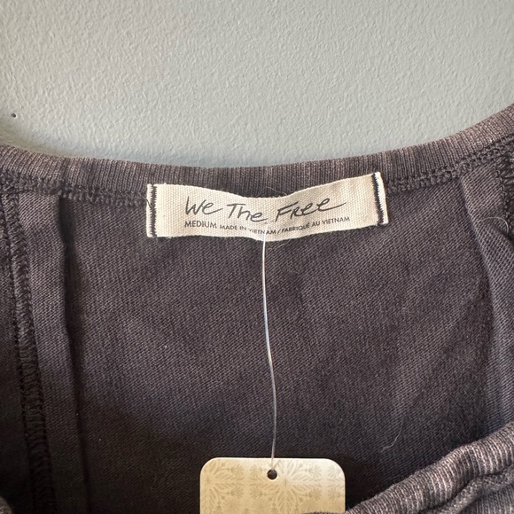 We The Free Roller Tank Top Size Medium Black Peplum Bottom Free People - Picture 3 of 6